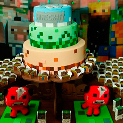 Decoração para festa infantil com tema Minecraft